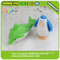ocean animal series penguin and dolphins rubber eraser